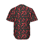 Red Chili Peppers Pattern Print Men's Baseball Jersey