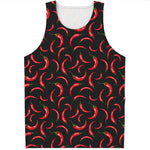 Red Chili Peppers Pattern Print Men's Tank Top