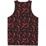 Red Chili Peppers Pattern Print Men's Tank Top