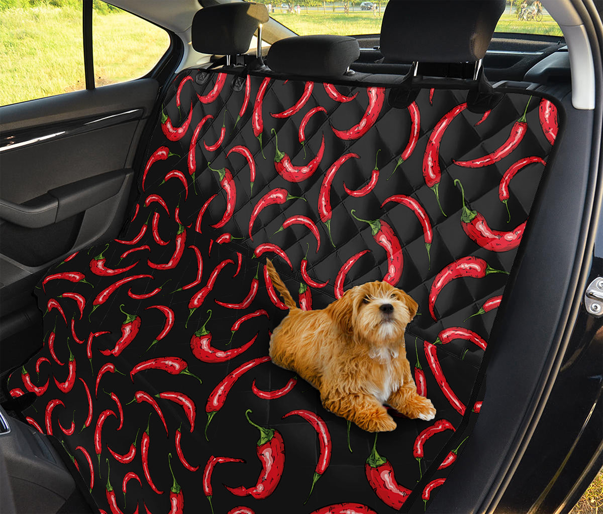 Red Chili Peppers Pattern Print Pet Car Back Seat Cover