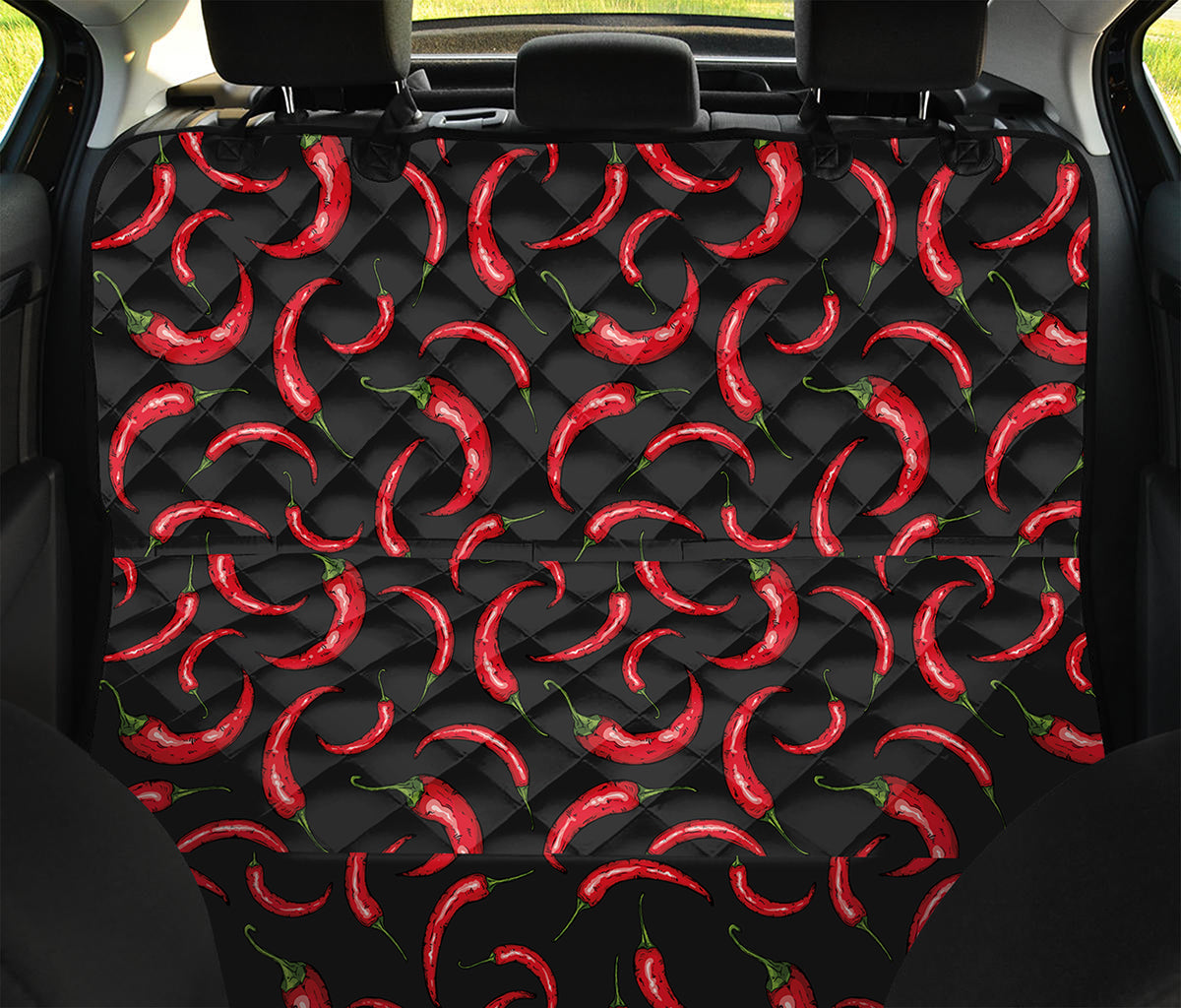 Red Chili Peppers Pattern Print Pet Car Back Seat Cover