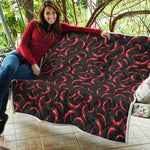 Red Chili Peppers Pattern Print Quilt
