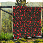 Red Chili Peppers Pattern Print Quilt