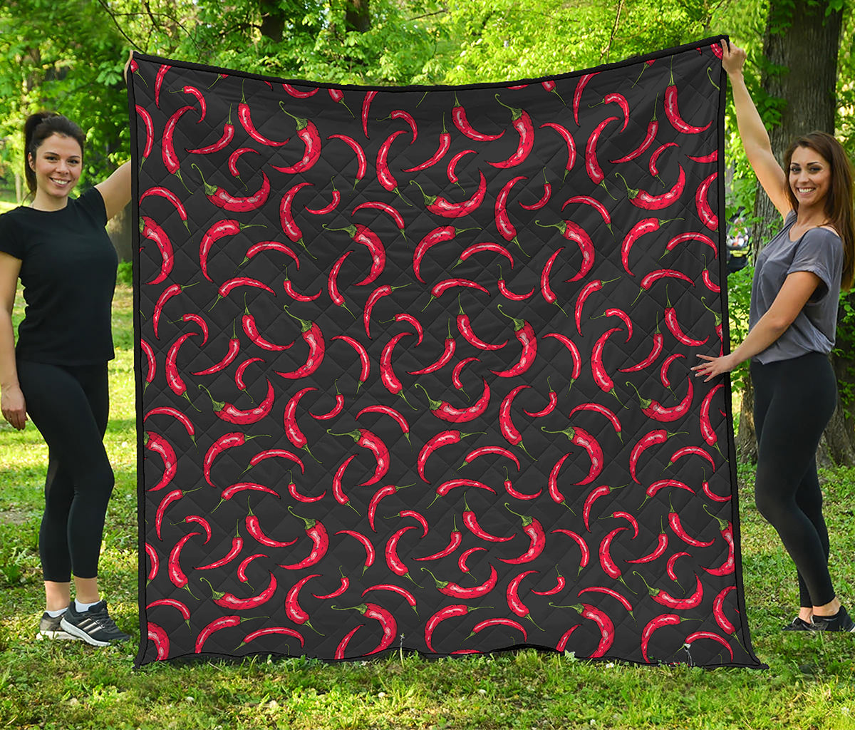 Red Chili Peppers Pattern Print Quilt