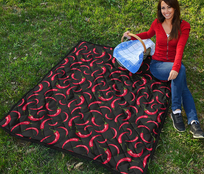 Red Chili Peppers Pattern Print Quilt