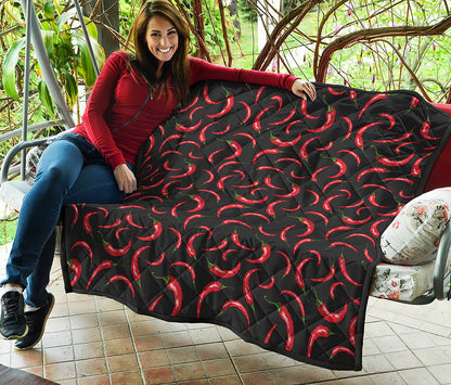 Red Chili Peppers Pattern Print Quilt