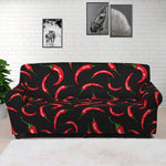 Red Chili Peppers Pattern Print Sofa Cover
