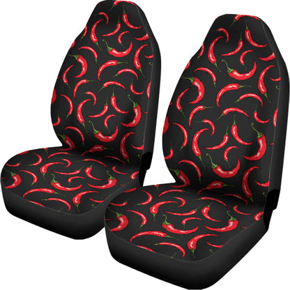 Red Chili Peppers Pattern Print Universal Fit Car Seat Covers