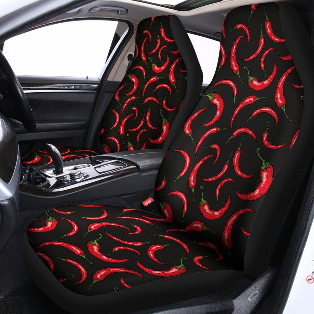 Red Chili Peppers Pattern Print Universal Fit Car Seat Covers