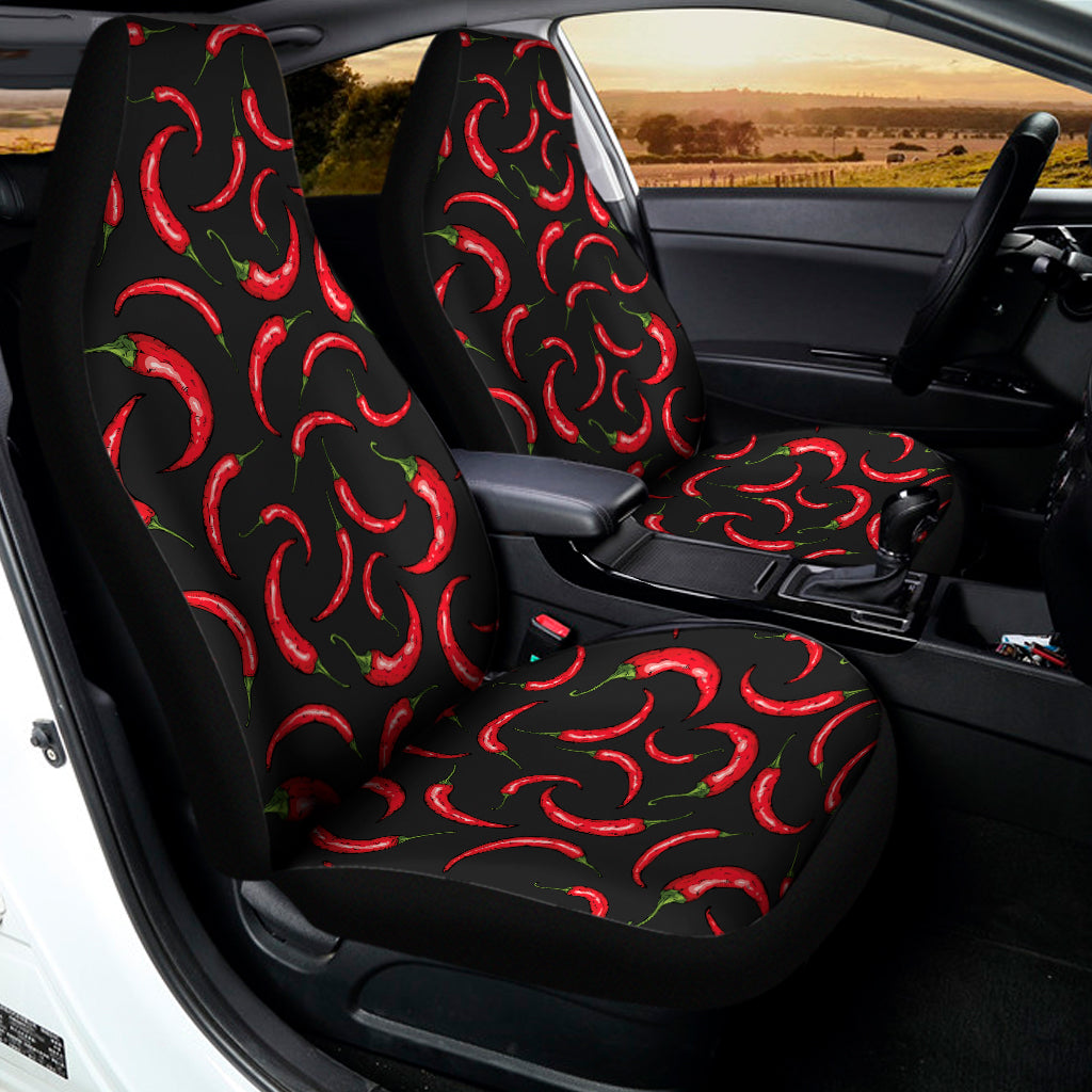 Red Chili Peppers Pattern Print Universal Fit Car Seat Covers