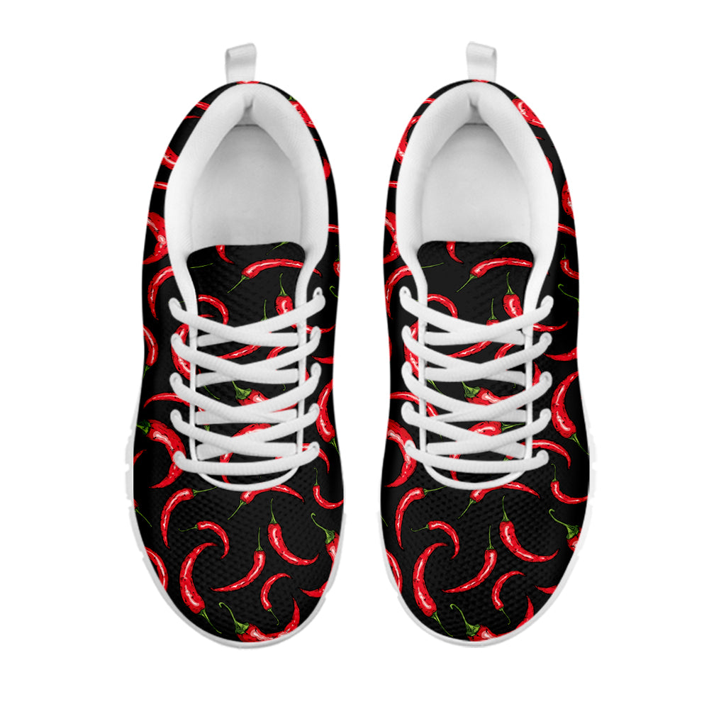 Red Chili Peppers Pattern Print White Sneakers