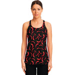 Red Chili Peppers Pattern Print Women's Racerback Tank Top