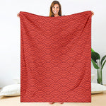 Red Chinese Pattern Print Blanket