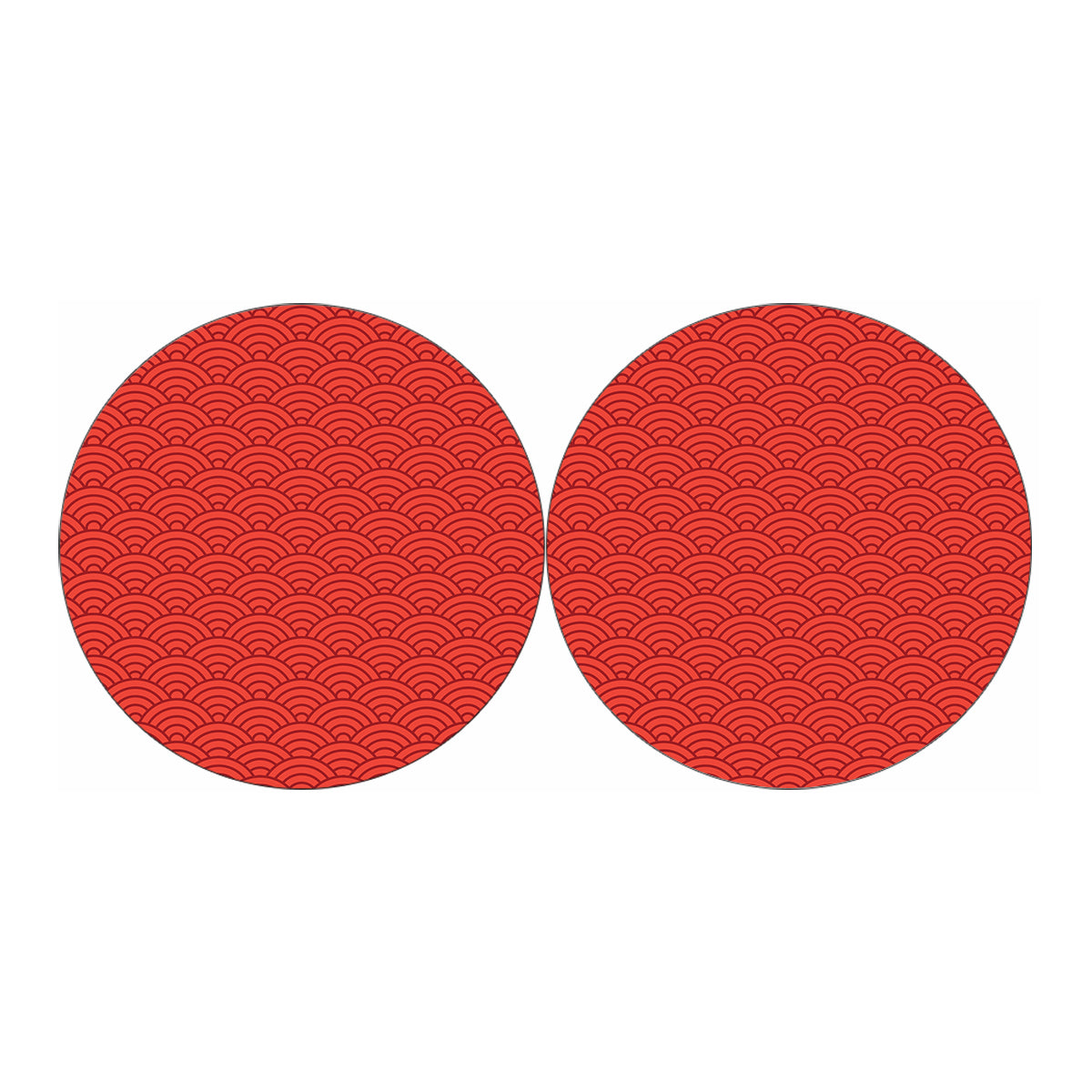Red Chinese Pattern Print Car Coasters