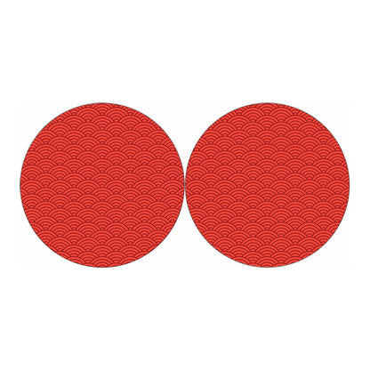 Red Chinese Pattern Print Car Coasters