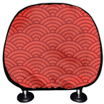 Red Chinese Pattern Print Car Headrest Covers