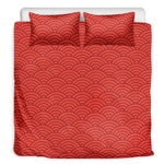 Red Chinese Pattern Print Duvet Cover Bedding Set