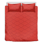 Red Chinese Pattern Print Duvet Cover Bedding Set