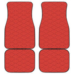 Red Chinese Pattern Print Front and Back Car Floor Mats