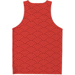 Red Chinese Pattern Print Men's Tank Top