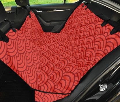 Red Chinese Pattern Print Pet Car Back Seat Cover