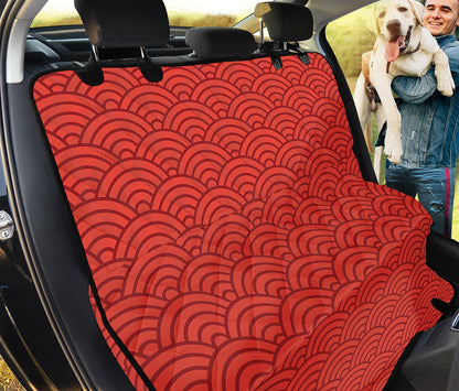 Red Chinese Pattern Print Pet Car Back Seat Cover