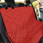Red Chinese Pattern Print Pet Car Back Seat Cover