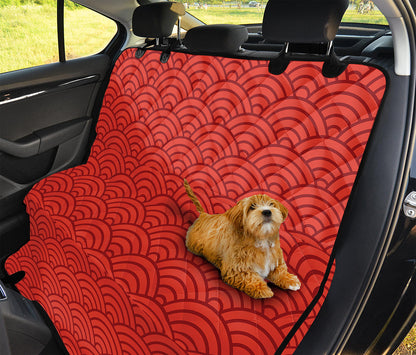 Red Chinese Pattern Print Pet Car Back Seat Cover