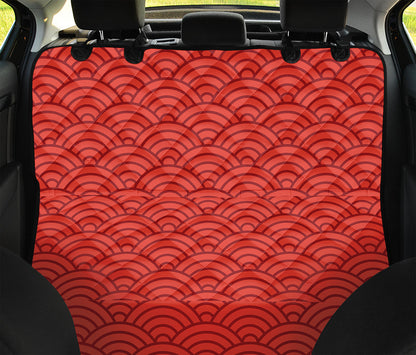 Red Chinese Pattern Print Pet Car Back Seat Cover