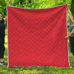 Red Chinese Pattern Print Quilt
