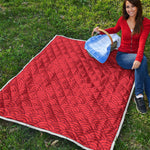 Red Chinese Pattern Print Quilt