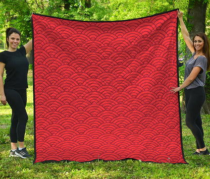 Red Chinese Pattern Print Quilt