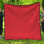 Red Chinese Pattern Print Quilt