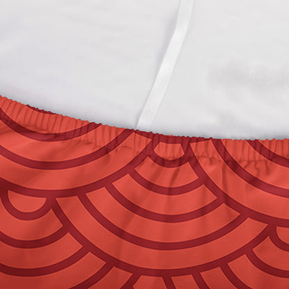 Red Chinese Pattern Print Sofa Cover