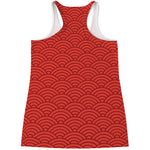 Red Chinese Pattern Print Women's Racerback Tank Top