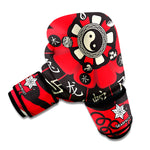 Red Chinese Zodiac Wheel Print Boxing Gloves