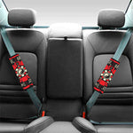 Red Chinese Zodiac Wheel Print Car Seat Belt Covers