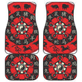 Red Chinese Zodiac Wheel Print Front and Back Car Floor Mats