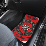 Red Chinese Zodiac Wheel Print Front and Back Car Floor Mats