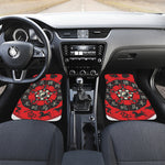 Red Chinese Zodiac Wheel Print Front Car Floor Mats