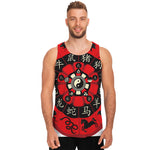 Red Chinese Zodiac Wheel Print Men's Tank Top