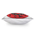 Red Chinese Zodiac Wheel Print Pillow Cover