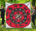 Red Chinese Zodiac Wheel Print Quilt