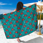 Red Crab Pattern Print Beach Sarong Wrap