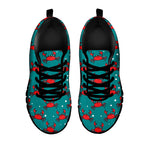 Red Crab Pattern Print Black Sneakers