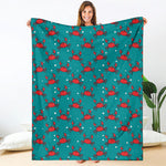 Red Crab Pattern Print Blanket