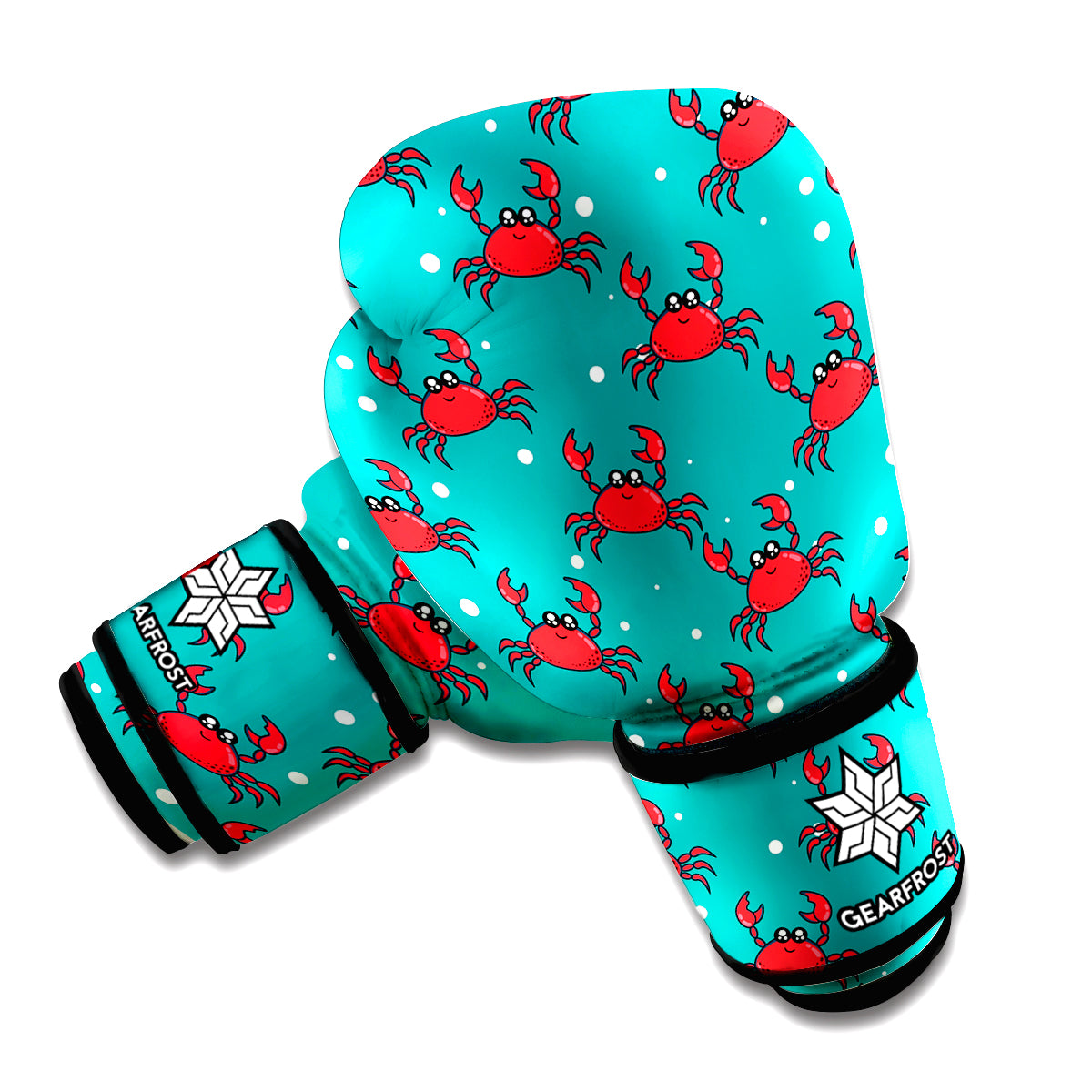Red Crab Pattern Print Boxing Gloves