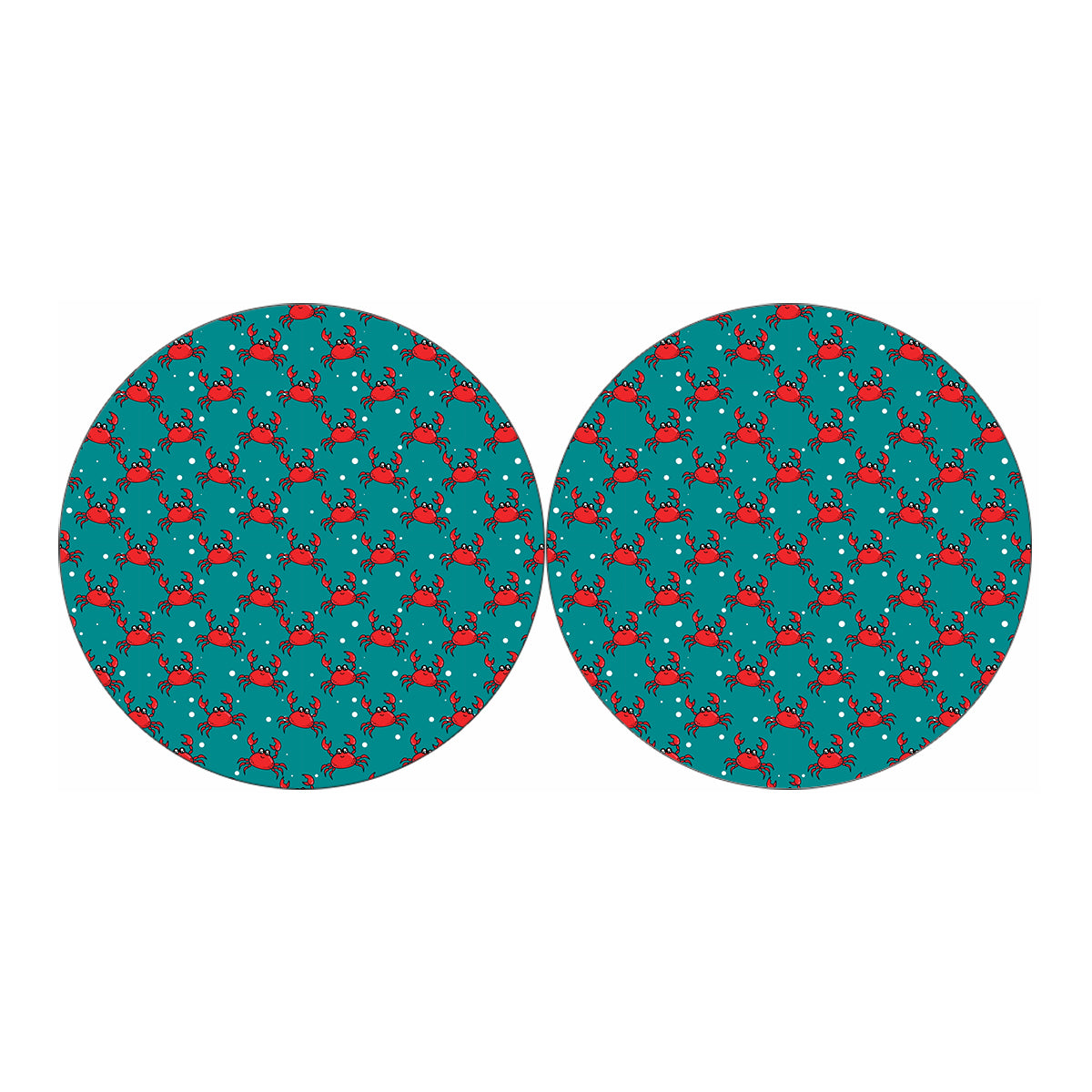 Red Crab Pattern Print Car Coasters
