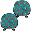 Red Crab Pattern Print Car Headrest Covers