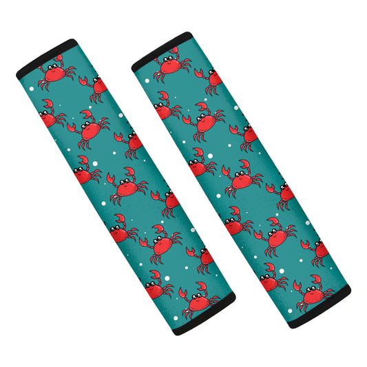 Red Crab Pattern Print Car Seat Belt Covers